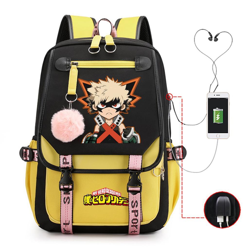 Teen Trend Animation Schoolbag Korean Version Backpack Male New Contrasting Color Simple Middle School Student Backpack