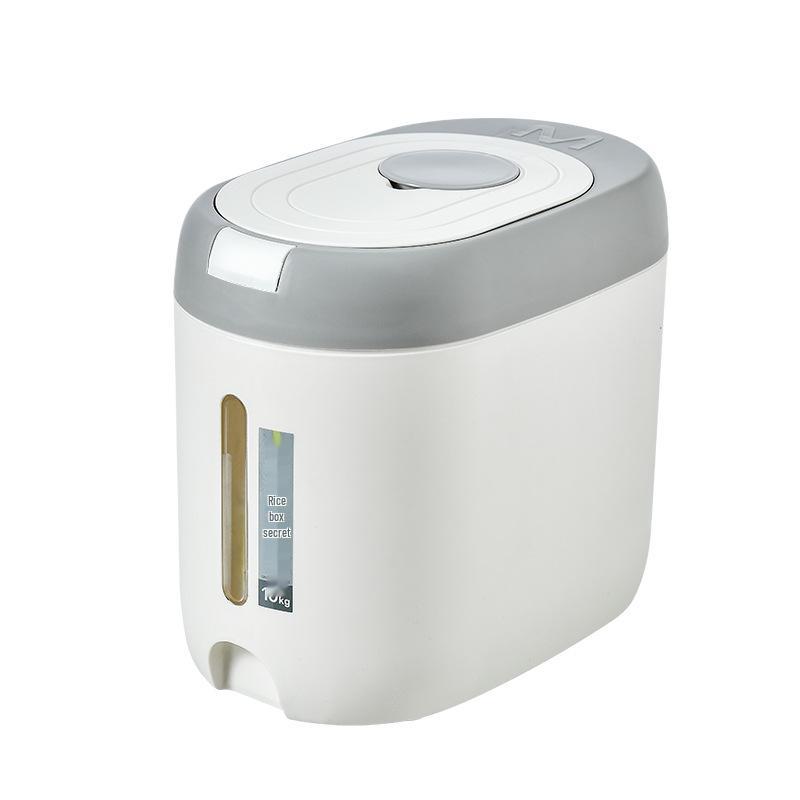 Insect-Proof & Moisture-Proof Rice Storage Bucket, 20 Jin Capacity, with Visible Measurement & Sealed Grains Features.
