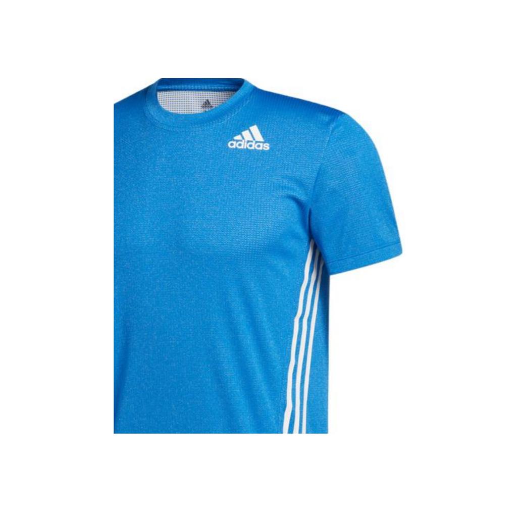 Adidas Striped Logo Fitness Short Sleeve T-Shirt Men Tops Blue GJ2701