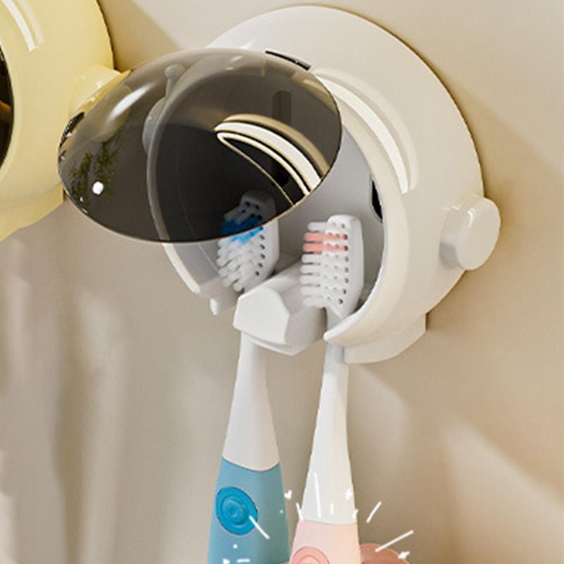 

Toothbrush Organizer Toothbrush Holder Rack With Lid Wall Mount Space-Saving Household Organizers For Toothbrushes For Bathroom CHINA