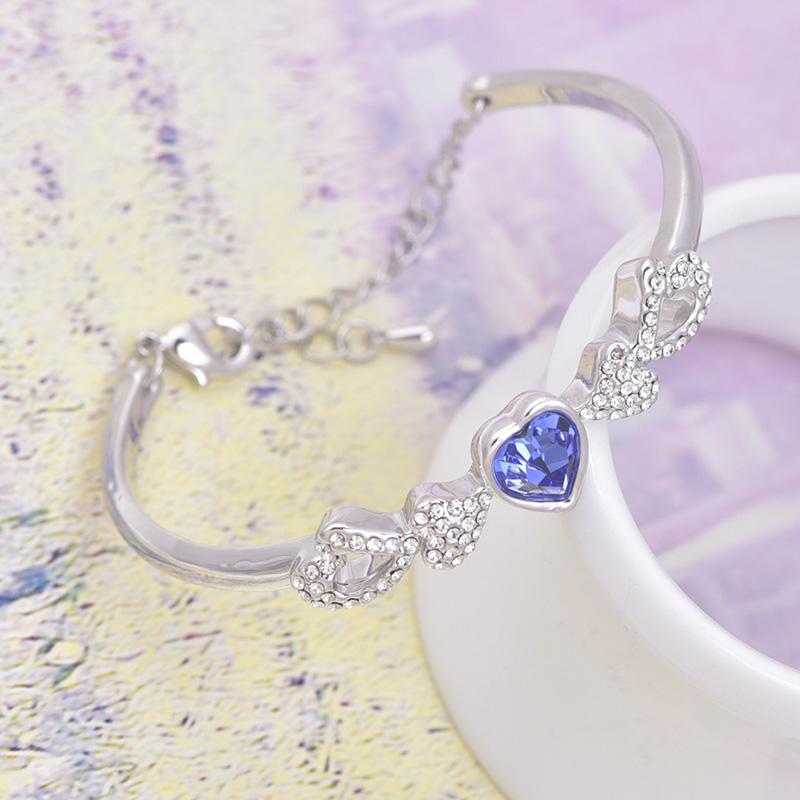 Damer Elegant Krystall Kjærlighet Hjerte Armbånd