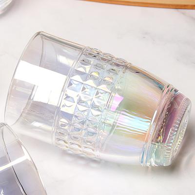 Einfache nordische Stil bunte Glas Iris Saft Tasse Kaffeetasse Wasser Tasse Relief