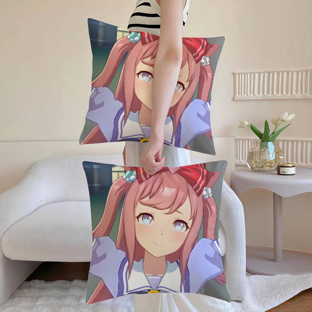 U-Uma Musume Agnes Digital Pillow Case Sofa and Living Room Decorative Cushion Covers Dust-proof and Mite-proof Invisible Zipper