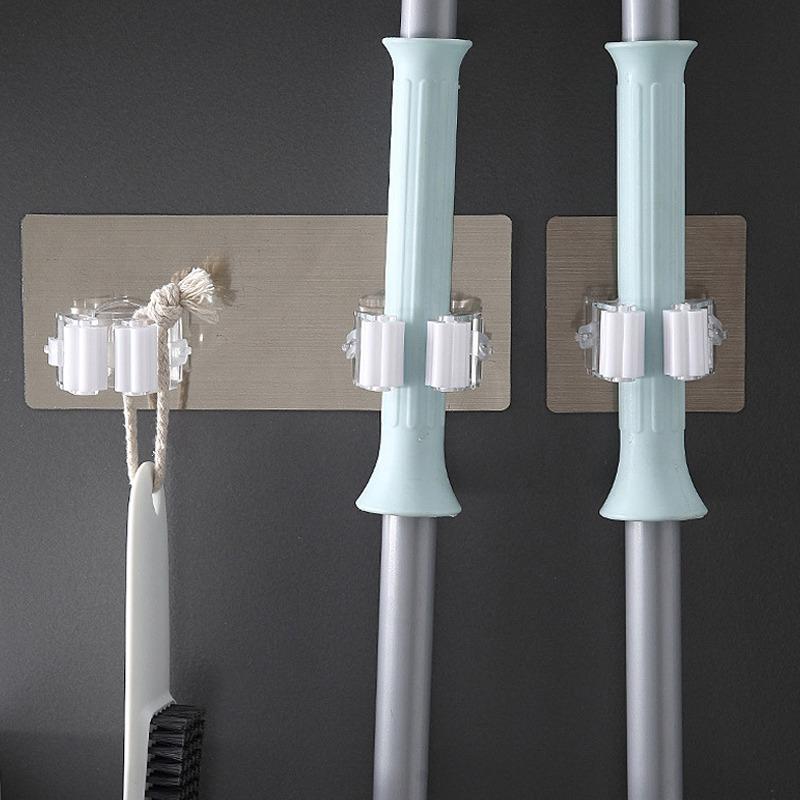 

Adhesive Multi-purpose Hook Wall Hooks Mounted Mop Organizer Holder Rackbrush Broom Hanger Hook Kitchen Bathroom Strong Hooks