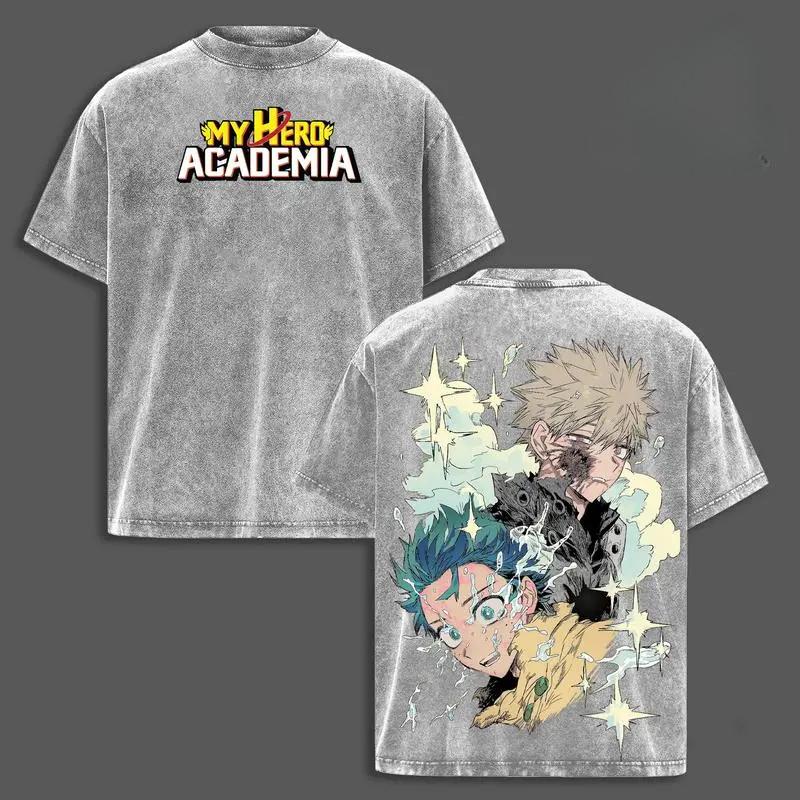 

Аніме Моя Геройська Академія Бакуго Кацукі Мідорія Ізуку Футболка Чоловіча Жіноча Футболки з Вареної Бавовни Повсякденний Одяг Футболка Хараджуку XXL сірий колір