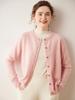 2025 Early Autumn Women's Cashmere Round Neck Cardigan - Stylish & Lightweight Knitwear