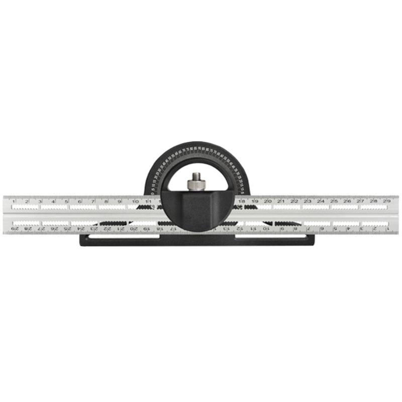Multipurpose 300mm/500mm Angles Finder Combination Square Ruler Tool with Clear Scale for Professional Building Projects