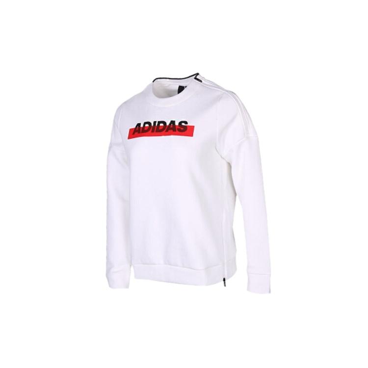 (WMNS) adidas Sports Stylish Pullover Round Neck Long Sleeves White Women s EH3857 S