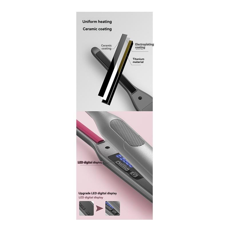 A96I-Multi-Functional Hair Curler Hair Straightener Flat Bangs Portable Hair Curling Straightening Styling Tool