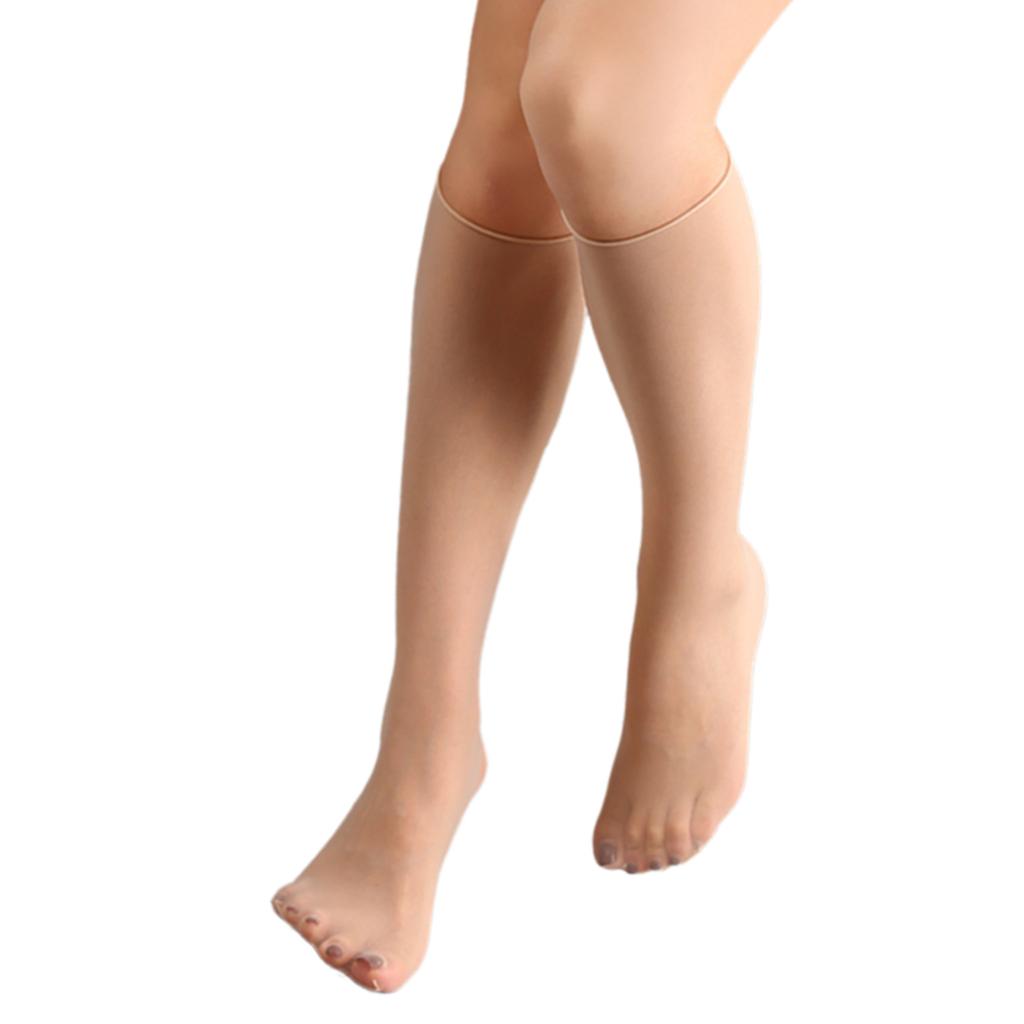 Luxurious 1/5/10 Pairs Women's Silk Sheer Thin Knee Length Socks with Reinforced Toe Invisible Over the Calf Long Socks