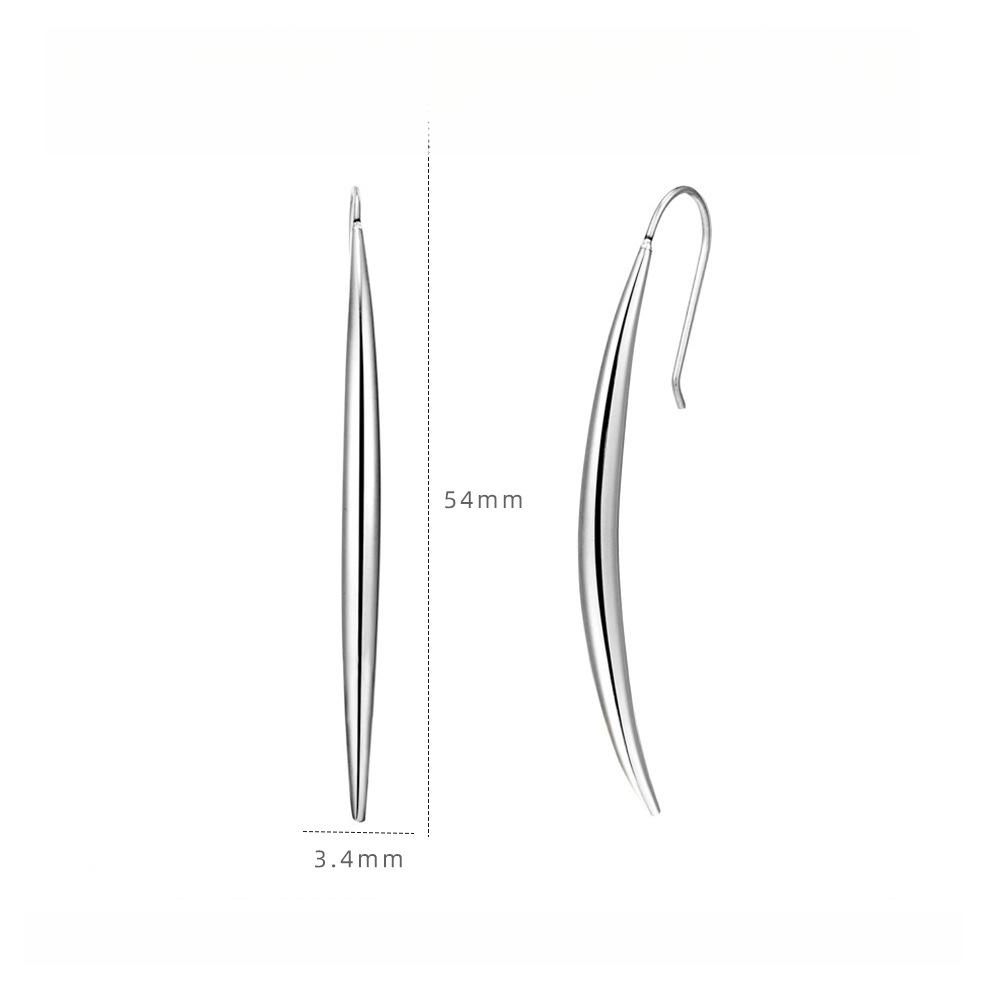 Simple Slender Wolf Tooth Earrings Gold Niche High-end Earrings Women's Titanium Steel Non-fading Jewelry