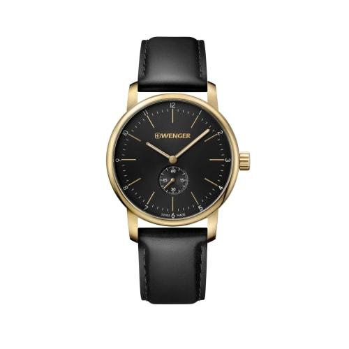 Urban Classic, black dial/gold, black leather strap. , Classic