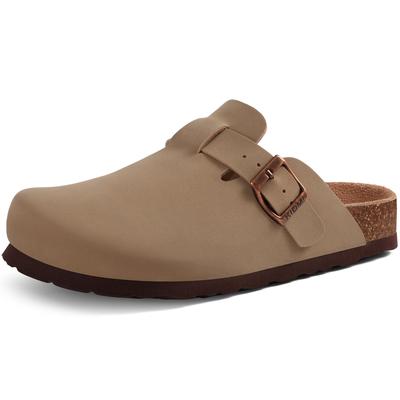 Fashion Litfun Classic Cork Clogs Sandals For Women Summer Non-slip Beach Shoes Men Fashion Potato Shoes Leather Mules With Arch Support