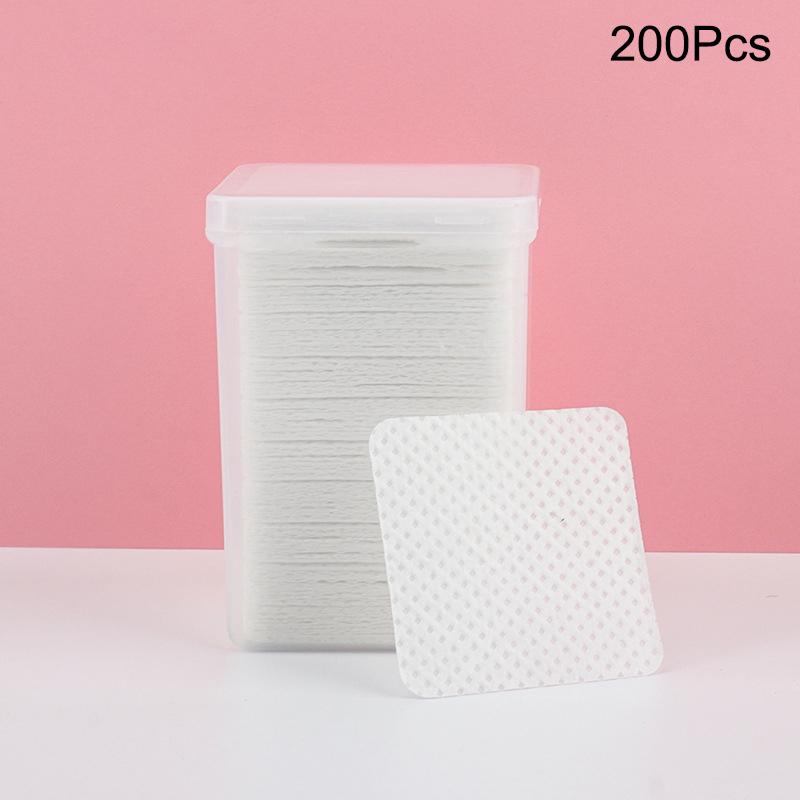 200 Pcs Disposable Non-Woven Paper Cotton Wipes Eyelash Extension Glue Remover Pads Cleaning Wipes Cosmetics Nail Makeup Tools