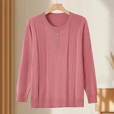 Plus Size 4XL-7XL Elegant Middle Aged Women's Sweater Large Size Knitwear Tops Casual Long Sleeve Autumn Female Clothing