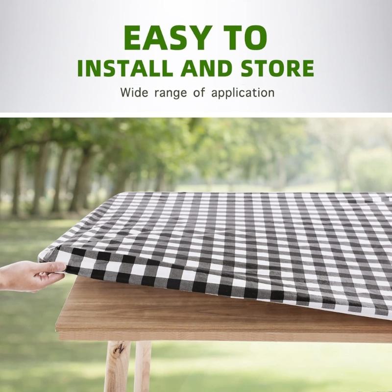 Elastic Table Protectors Outdoor Camping Picnic Rectangular Table Benches Cover Windproof Waterproofie Design