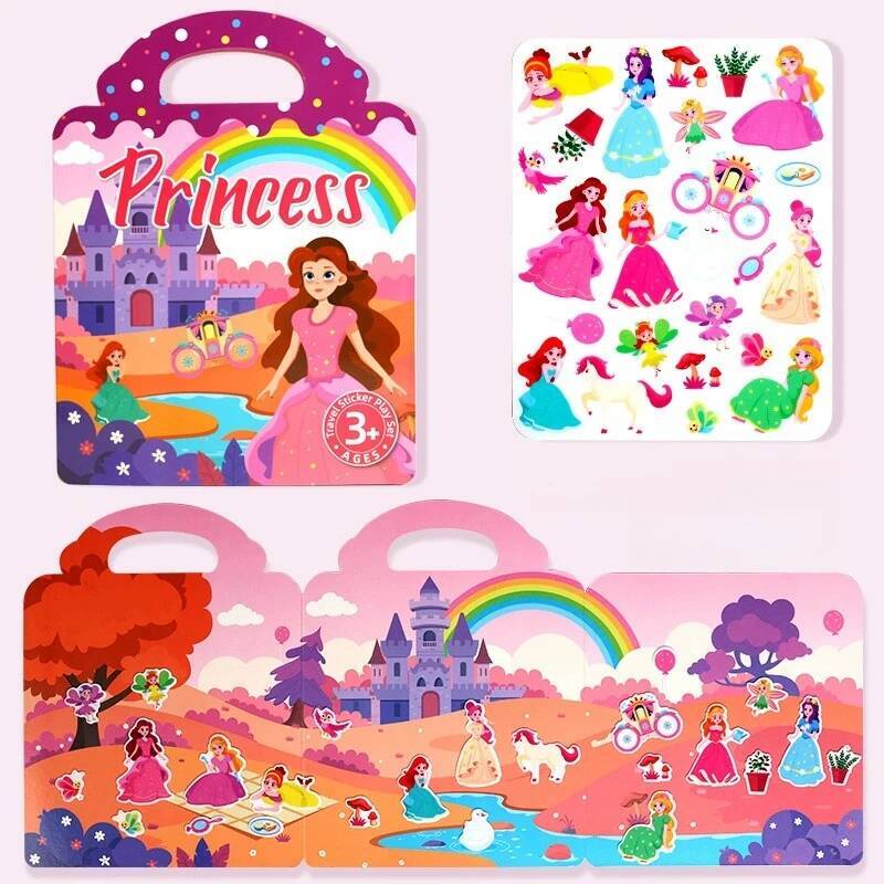 

Детские многоразовые книги с наклейками «Сделай сам» с несколькими сценами, наклейки-пузыри, наклейки-желе, игрушки, детская портативная тихая книга для занятий