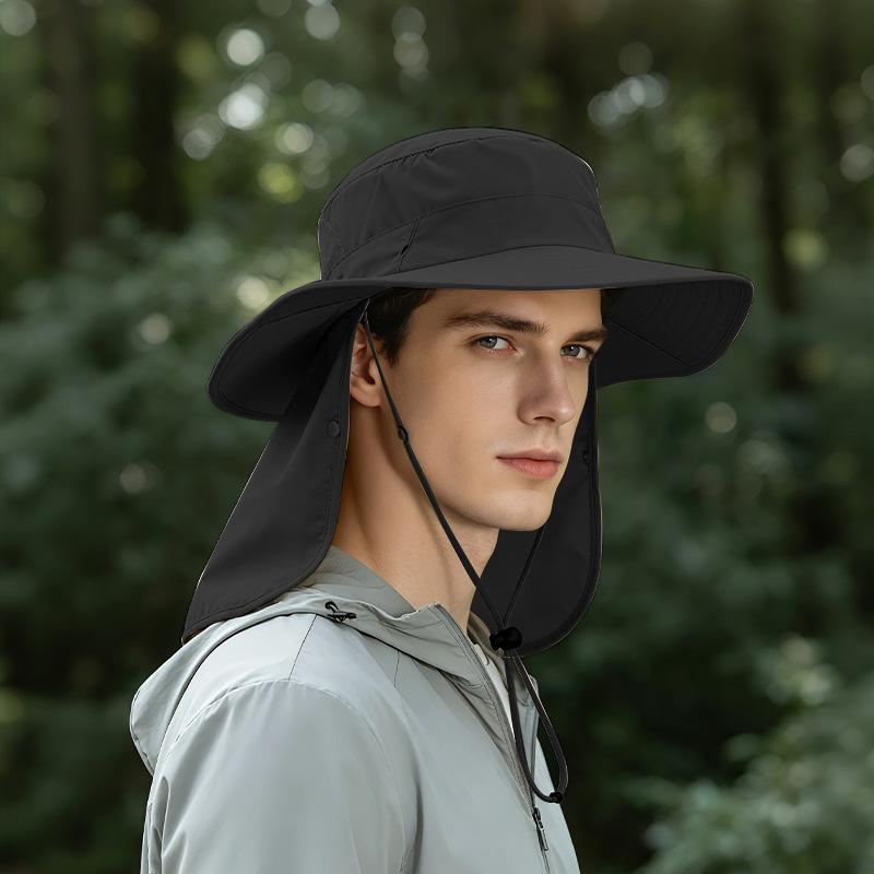 Anti-splashing shawl hat Men's and women's outdoor sun protection hat UV protection sun hat Summer sun hat Neck mesh