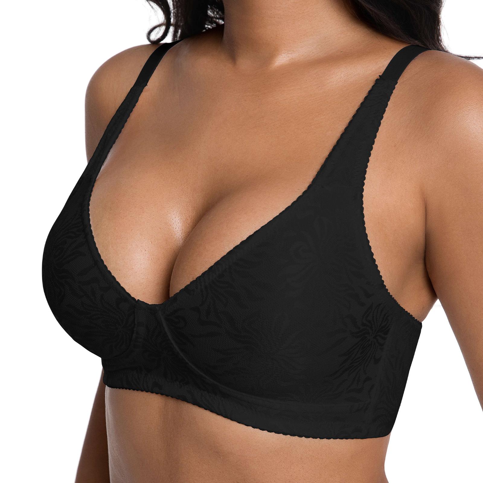

Zeriluna Fine-textured support underwear Sexy seamless push-up anti-sagging wireless skin-friendly breathable bra Black S Code