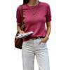 Women's Crew Neck Knitwear, Solid Color, Slim Fit