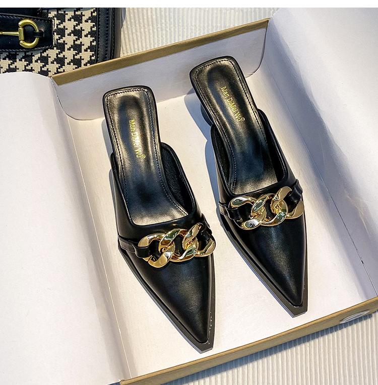 Women s Shoes Closed Toe Women s Slippers Daily Slippers Women s Metal Embellishments Pointed Toe Flats Women s Shoes 35