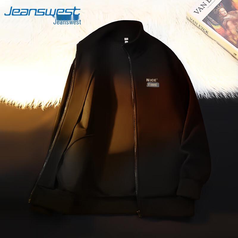 

Jeanswest Men s Letter Print Stand-Up Collar Cardigan Jacket 4XL