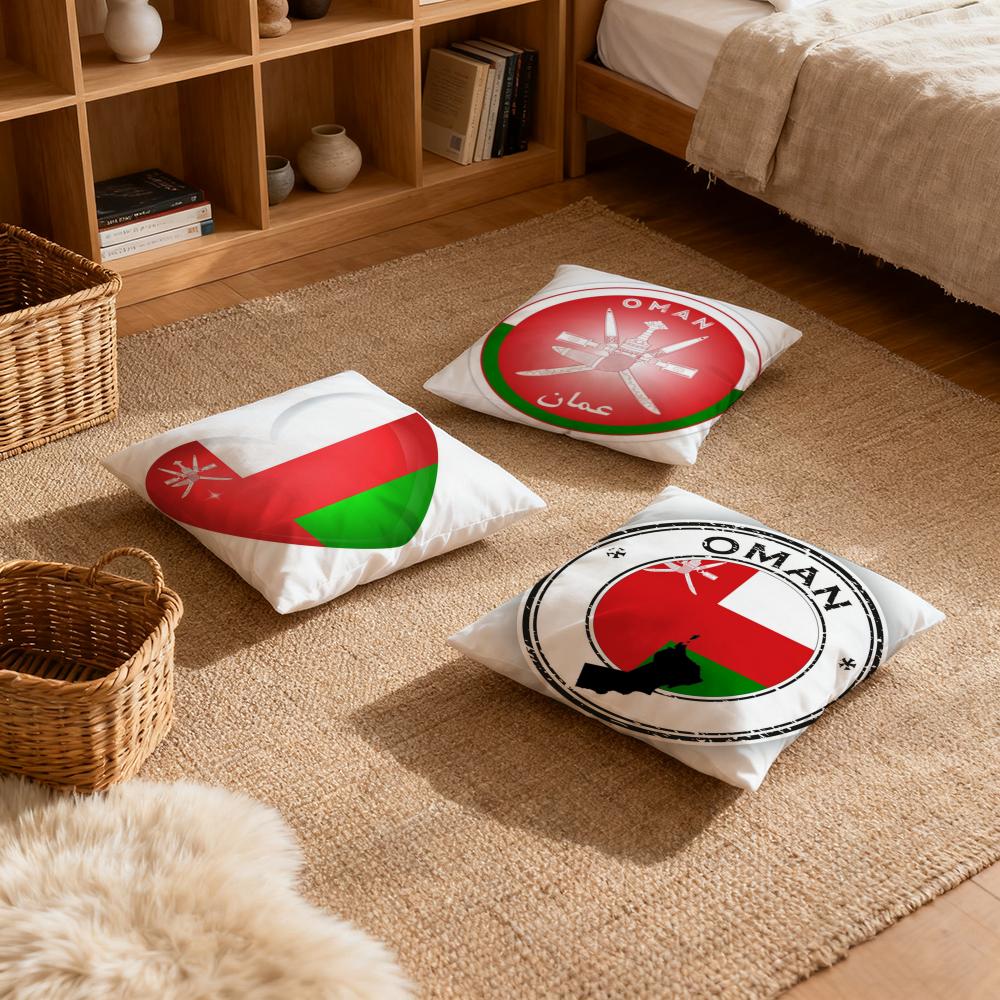 Pillow Case luxurious home office, sofa decorative Multi sized car seat cushions, pillowcases Oman flag map logo