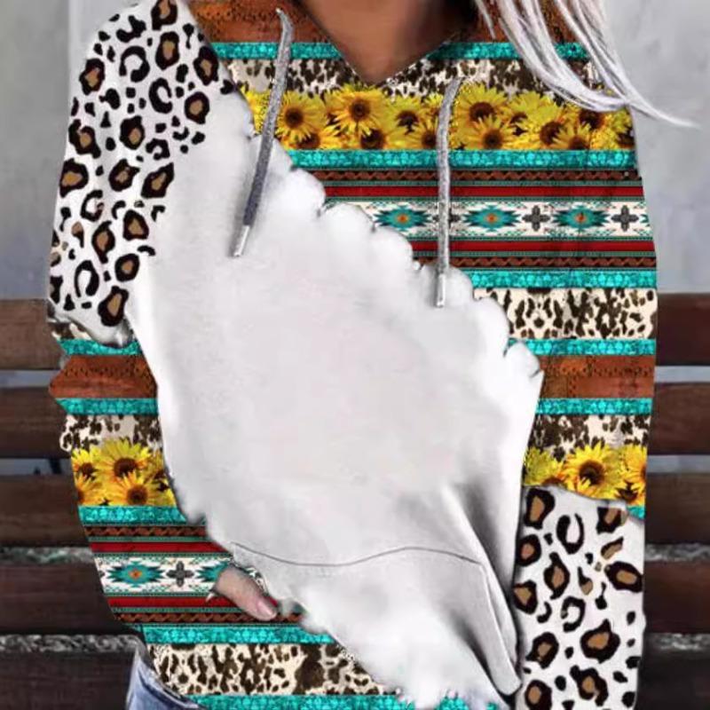 Jaro Podzim Barevně blokovaná Tištěná 3D Módní Ležérní Mikina s kapucí Mikiny a Mikiny (Ženy)