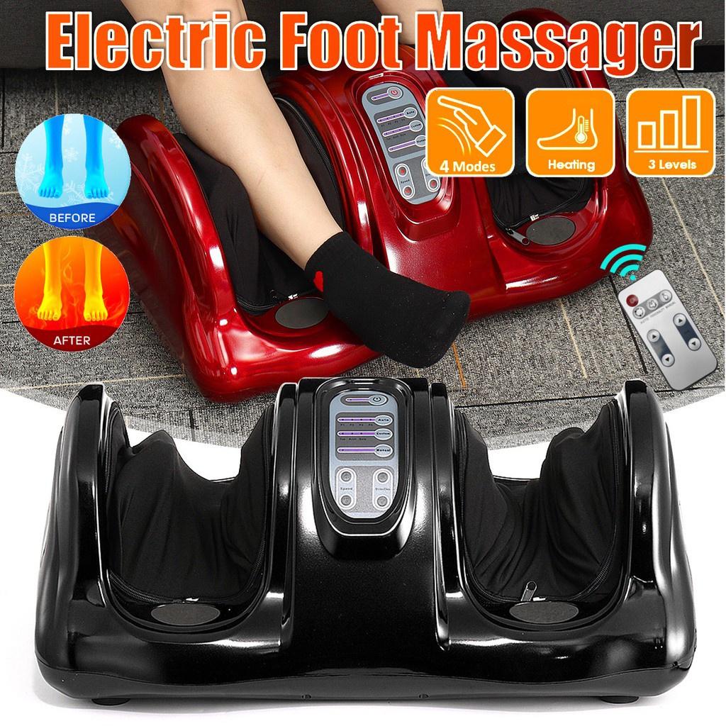 220V Electric Heating Foot Body Massager 3 Gears Reflexology Calf Leg Pain Relief Relax Relaxation Kneading Roller Vibrator Machine