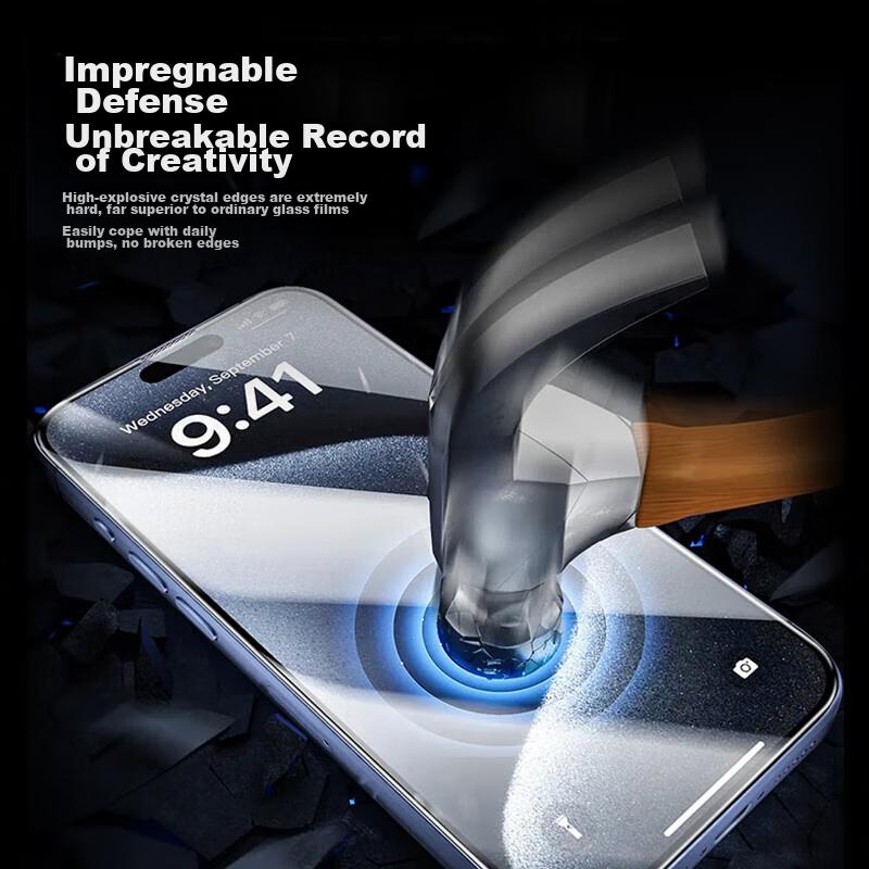 IPhone 16 Plus Screen Protector Tempered Glass Film, Dust-Proof, Full Coverage Edge-To Film, 2 Pieces