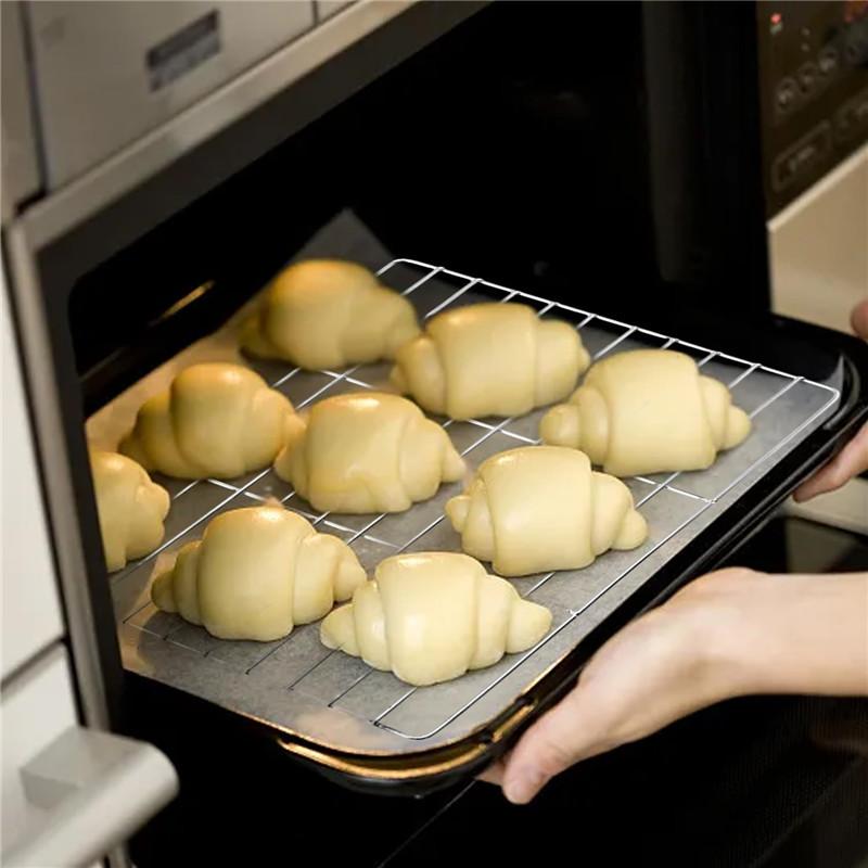 2-Piece Set for Baking Stainless Steel Wire Grill Oven Baking Barbecue Net