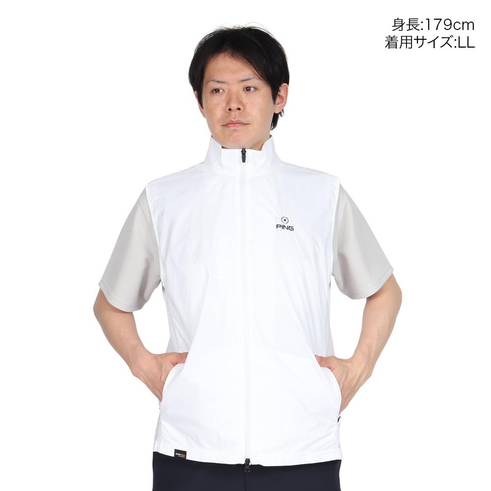 [Ping Apparel] Pánská vesta na zip (Roztažitelný a Odolný)  Golf  621-5158203 030Bílá M