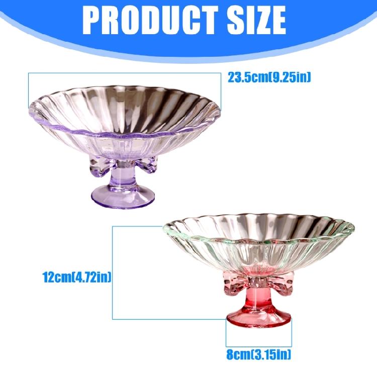 Sophisticated High Foot Glass Display Bowl Organiser With Butterfly Knot Detail For Living Room Decoration