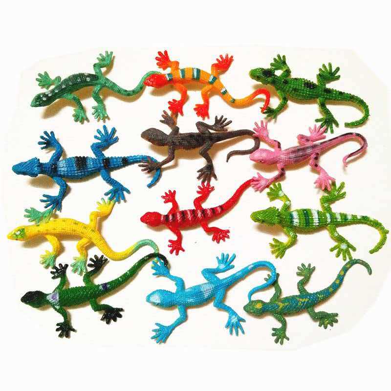 

Toys 12PCS Plastic Mini Lizard Realistic Reptile Animals Figures Halloween Party Favors Stocking Stuffers Gifts For Teens Kids 8-10CM