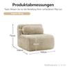 Aviana Armless Sofa W/Pillow Plush Fabric-Light Khaki
