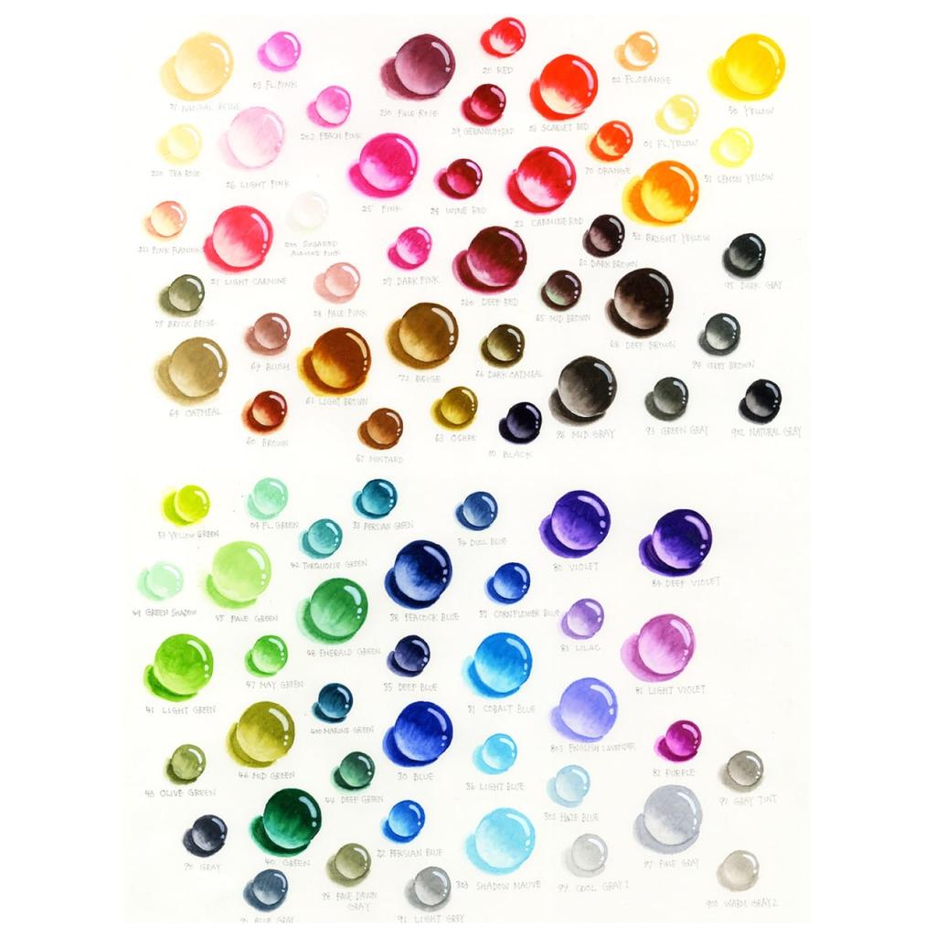 Kuretake Color Brush Pens ZIG Clean Color Real Brush Set, 80 barev - RB-6000AT/80V