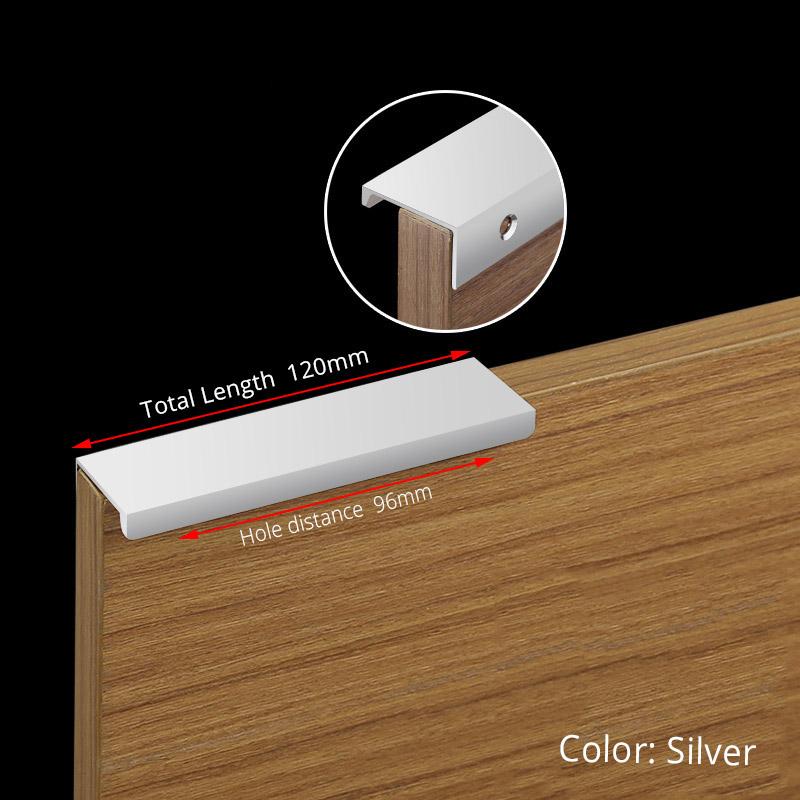 KAK Gold Silver Black Hidden Cabinet Handles Zinc Alloy Kitchen Cupboard Pulls Drawer Knobs Furniture Door Handle Hardware