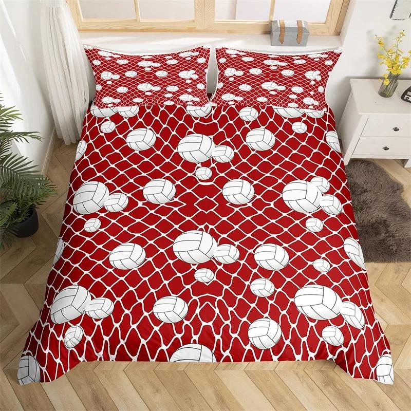 

Постельное белье для волейбола Комплект пододеяльника Мяч Спорт Пододеяльник Твин Кинг Микрофибра Волейбольные Игры Спортивное одеяло Чехол для детей Подростков Мальчиков EU Single(135*200cm)3pcs