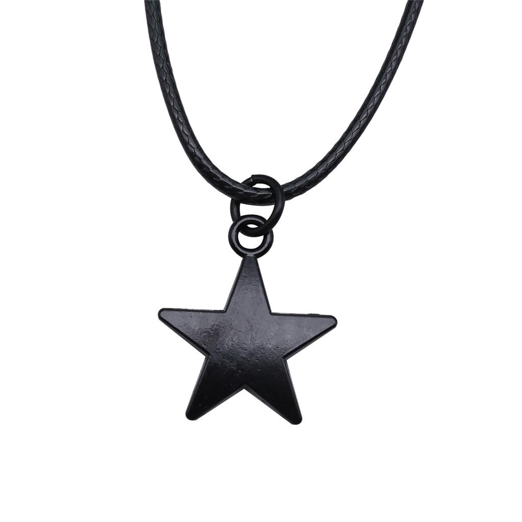 Star Pendant Necklace Vintage Minimalist Moon Sun Charms Cosmic Jewelry With 45cm Leather Chain