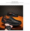 Men's Handmade Leather Slip-on Loafers: Casual Low-top, Flat Bottom, Outdoor Shoes, Large Sizes Up To 48
