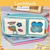 Canvas Picnic Series Pencil Case With Large Capacity For Students And Office Use