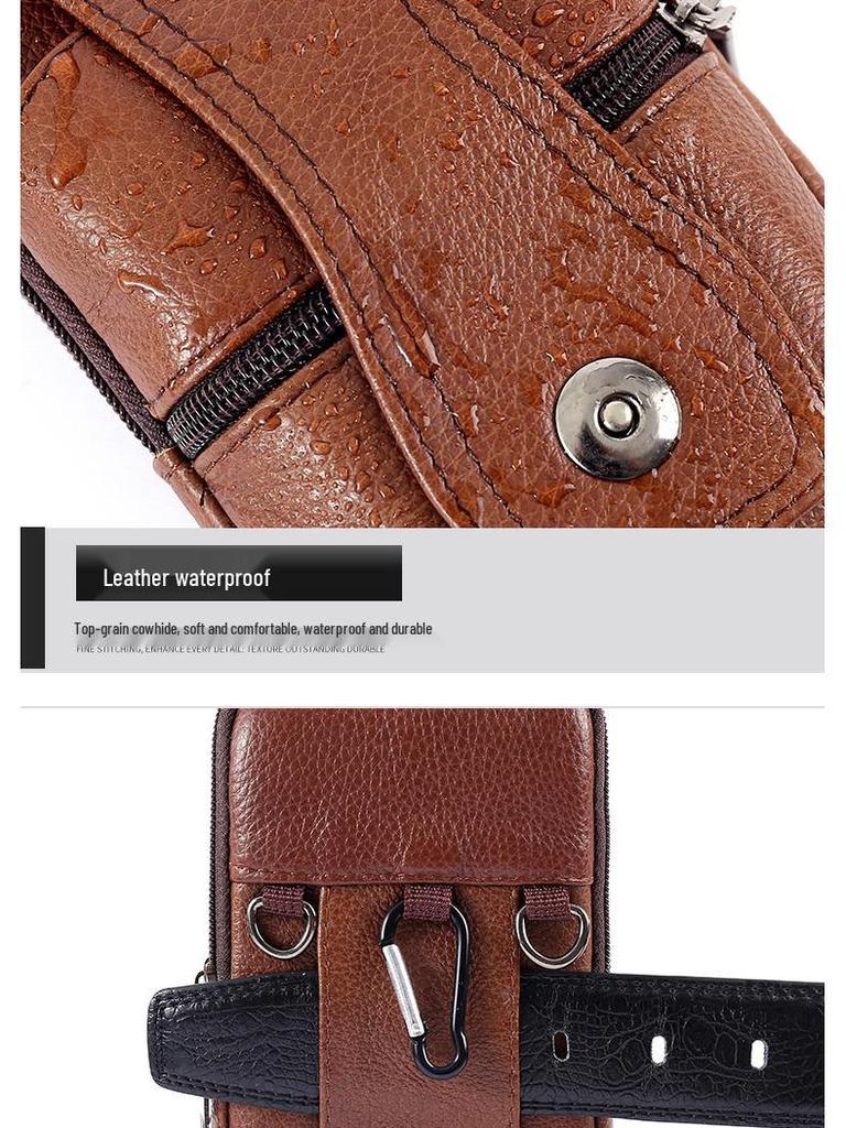 Herren Echtleder Umhänge-Bauchtasche & Münzbörse für den Außenbereich
