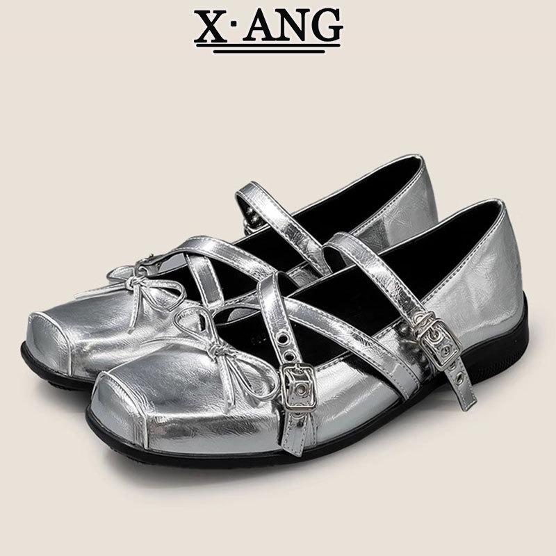 Sheepskin version square head ballet single shoes soft sole Mary Jane shoes women's shoes summer new shallow mouth small leather shoes
