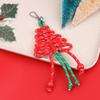 Hand-Woven Christmas Tree Keychain Trendy Creative Braided Rope Keyring  Bag Pendant Hanging Decoration For Xmas Gifts