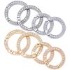 8Pcs 4 Styles Alloy Crystal Rhinestone Spring Gate Rings, Ring Shape, Platinum & Light Gold, 28.5~34x5mm, Inner Diameter: 19~24.5mm, 2pcs/style