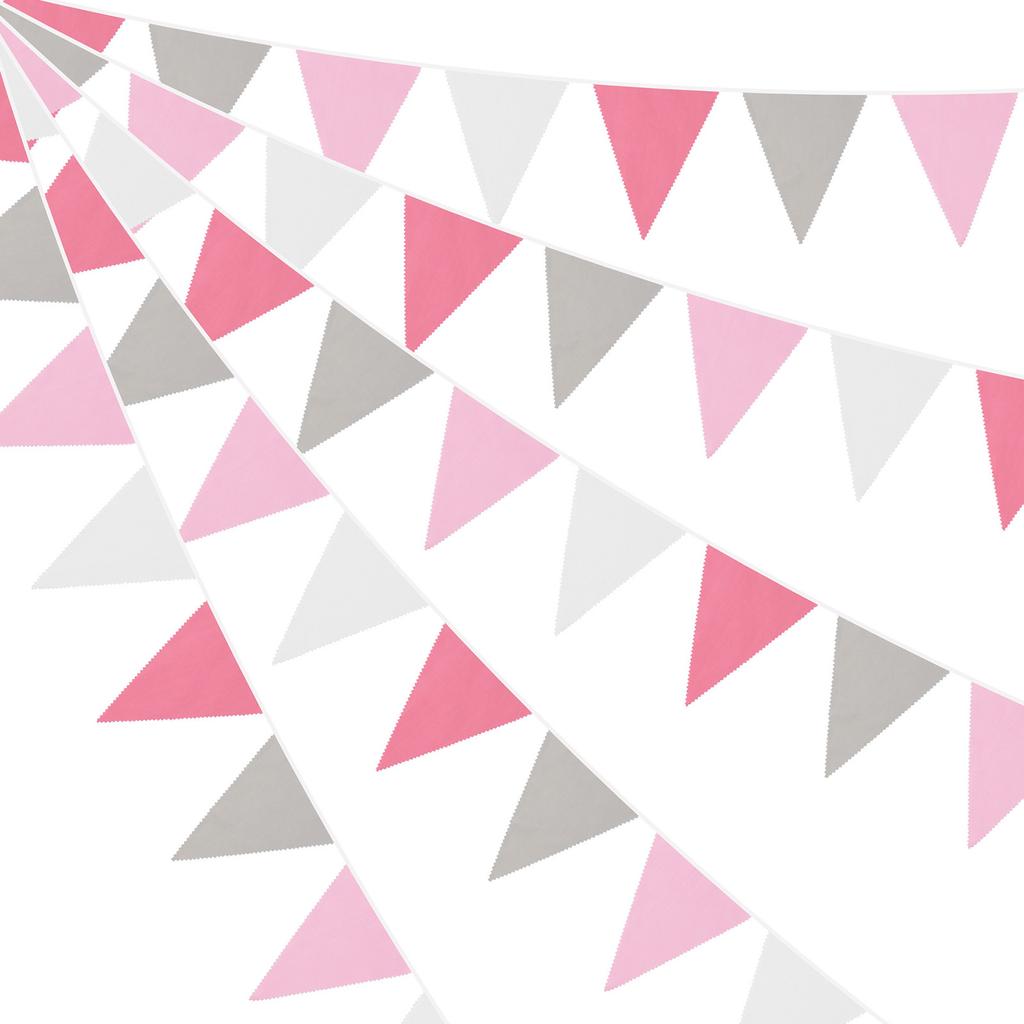 10m 36PCS Multicolor Bunting Banner Gradient Color Single Layer Cotton Pennant Children's Birthday Christmas Home Party Decor
