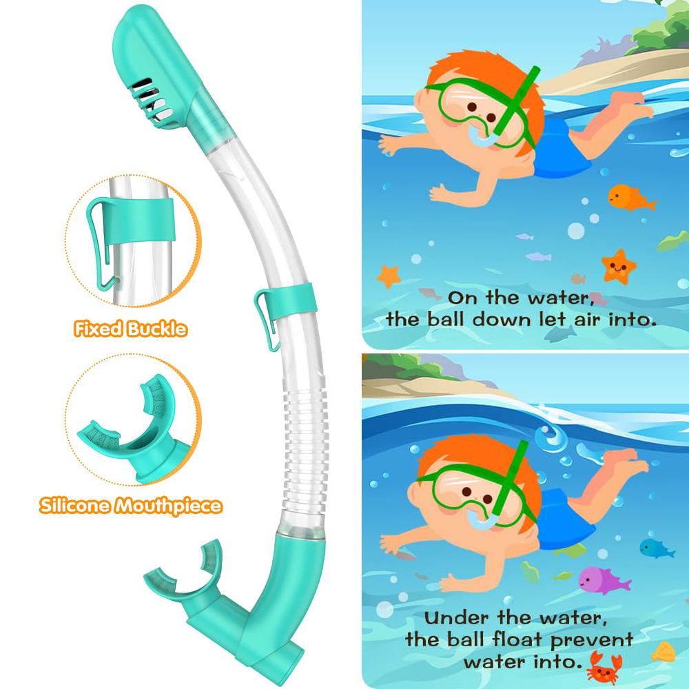 Kids Snorkel Mask 3 Windows Panoramic Wide View HD Three-Lens Adjustable Scuba Snorkeling Swimming Diving For Kids and Youth