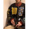 American Baseball Jacket Heavyweight Embroidered Wool Blend Loose Fit Men Women Couple Style Winter
