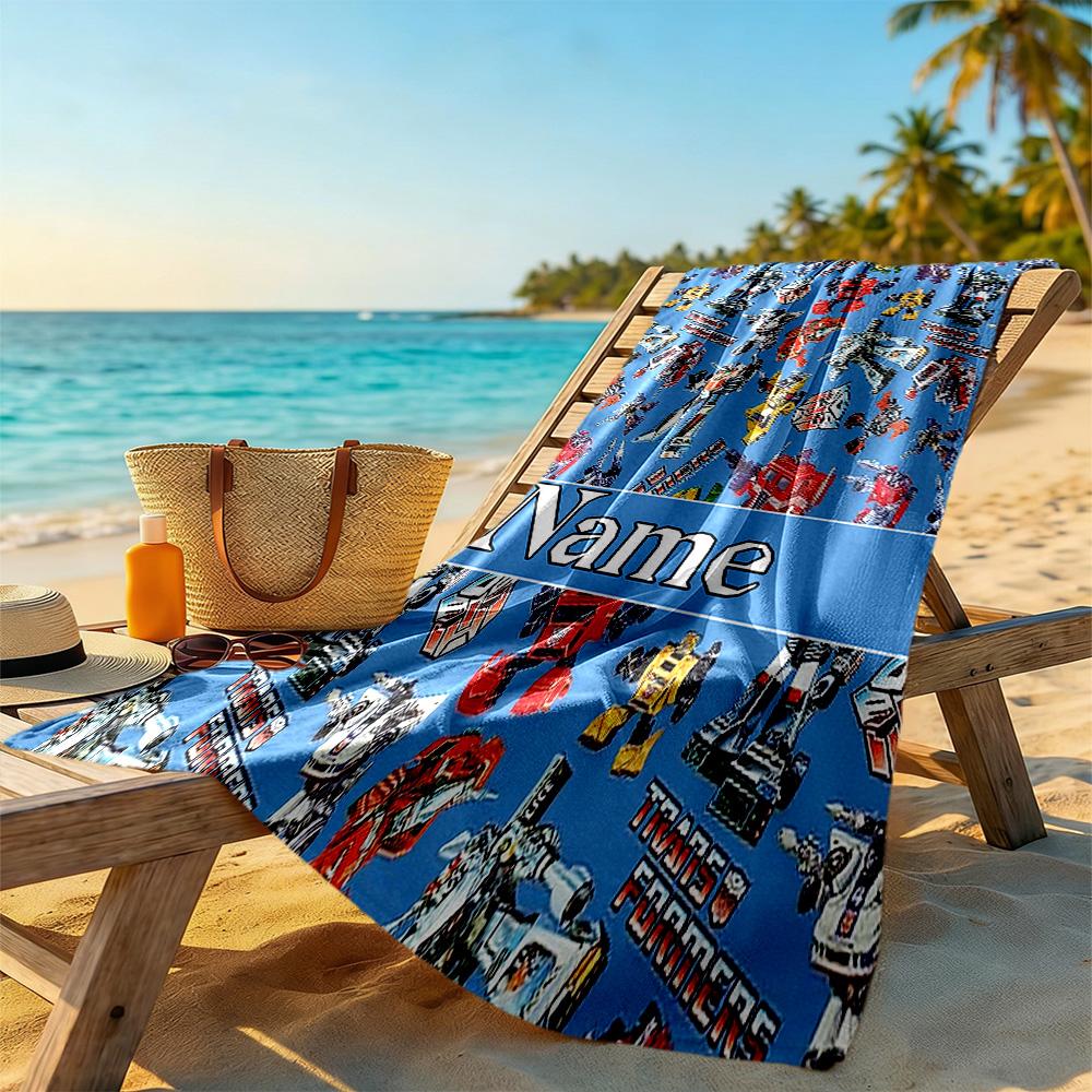 Love Transformers Customize Your Name Beach Towel Super Soft Microfiber Quickdry Fabric