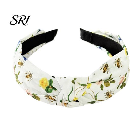 Women Wide Headband Hairband Flower Printed Knotted Cloth Head Band Fashion Adjustable Knot Hairbands Non Slip Hair Accessories for and Girls белый